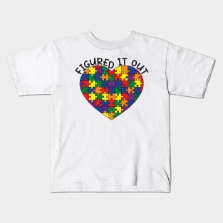 "Figured It Out" Rainbow Gay Pride - Puzzle Heart Kids T-Shirt